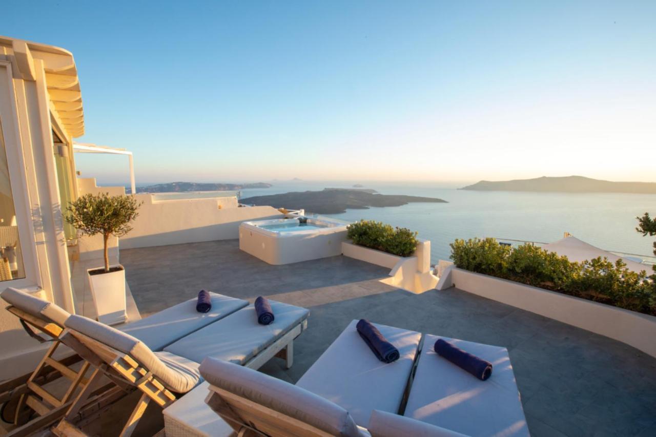 Sunset View Villa Santorini - With Outdoor Jacuzzi 菲罗斯特法尼 外观 照片